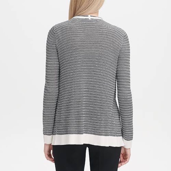 Calvin Klein Lightweight Textured Striped Cardigan - Picture 2 of 8